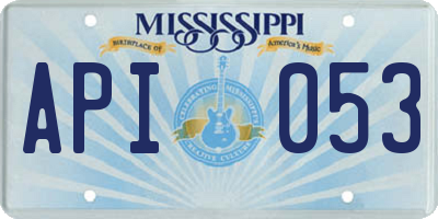 MS license plate API053
