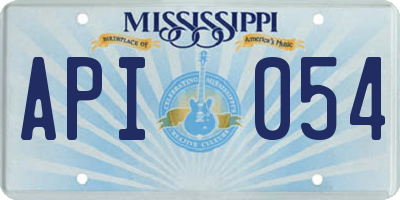 MS license plate API054