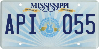 MS license plate API055