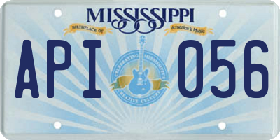 MS license plate API056