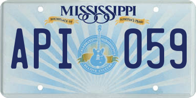 MS license plate API059