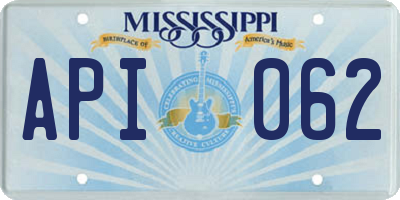 MS license plate API062