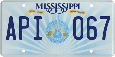 MS license plate API067
