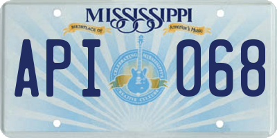 MS license plate API068