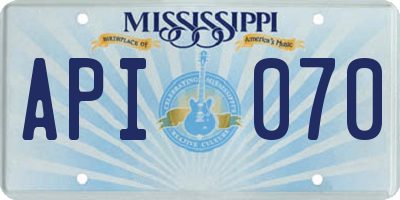 MS license plate API070