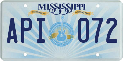 MS license plate API072