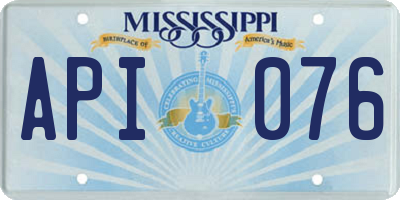 MS license plate API076