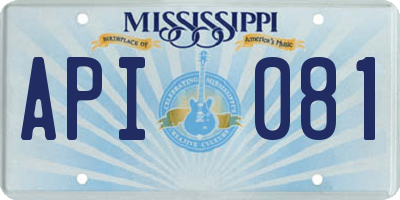 MS license plate API081