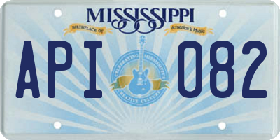 MS license plate API082