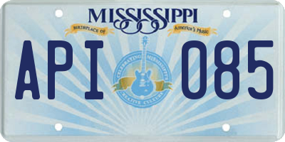 MS license plate API085