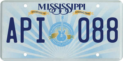 MS license plate API088