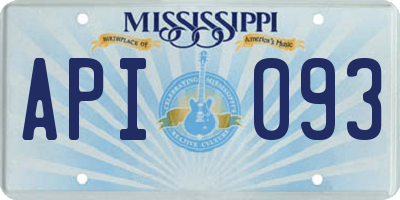 MS license plate API093