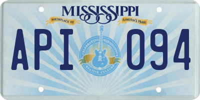 MS license plate API094