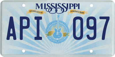 MS license plate API097