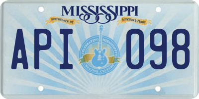 MS license plate API098