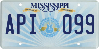MS license plate API099