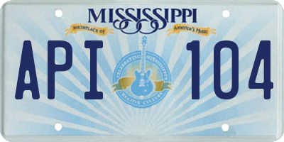 MS license plate API104