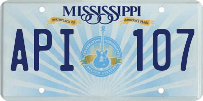 MS license plate API107
