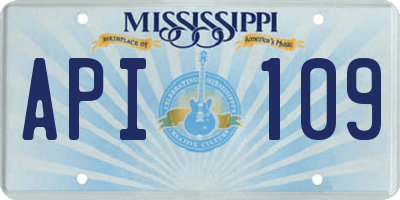 MS license plate API109