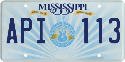 MS license plate API113