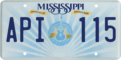 MS license plate API115