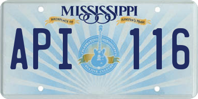 MS license plate API116