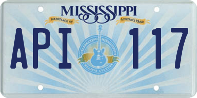 MS license plate API117