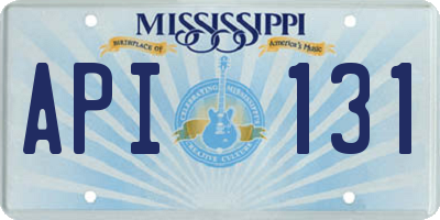 MS license plate API131