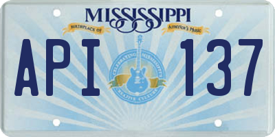 MS license plate API137
