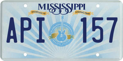 MS license plate API157