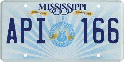 MS license plate API166