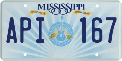 MS license plate API167