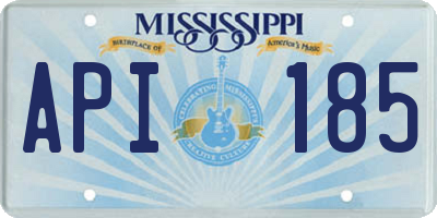 MS license plate API185