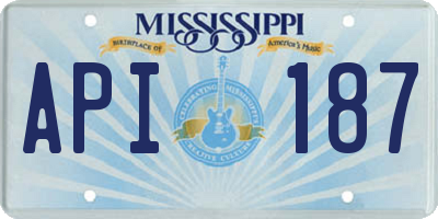 MS license plate API187
