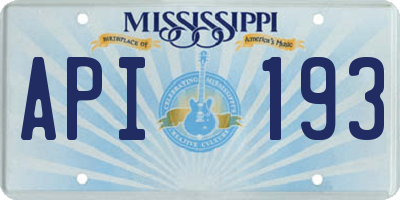 MS license plate API193