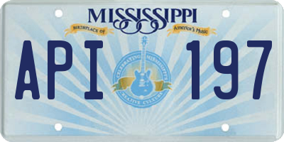 MS license plate API197