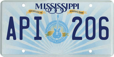 MS license plate API206