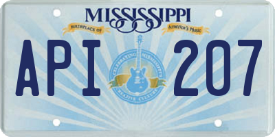 MS license plate API207