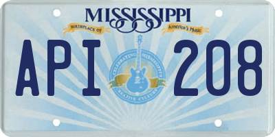 MS license plate API208