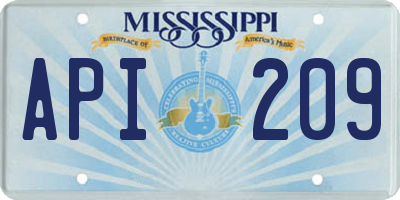 MS license plate API209