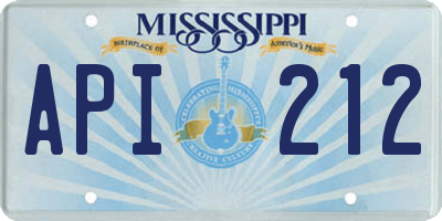 MS license plate API212