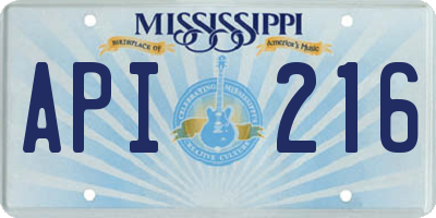 MS license plate API216