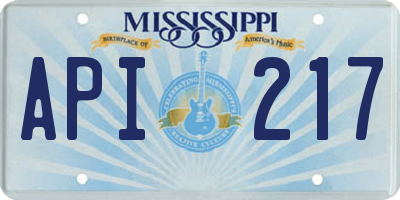 MS license plate API217