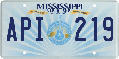 MS license plate API219