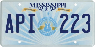 MS license plate API223
