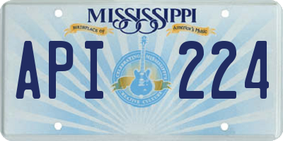 MS license plate API224