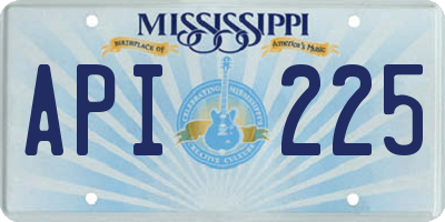 MS license plate API225