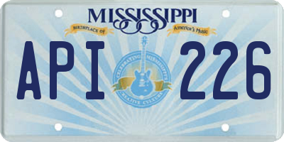 MS license plate API226