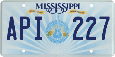 MS license plate API227