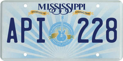 MS license plate API228